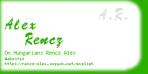 alex rencz business card